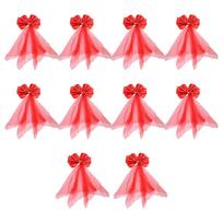 Druable High Quality Practical Brand New Chair Backs Decorations Bow Chair Sashes Composite Fabric For Wedding raudona