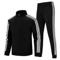 Unisex laisvalaikio sportinis kostiumas: Vyriškos sportinės kelnės ir moteriškos madingos tamprės, trijų dalių komplektas 3XL black