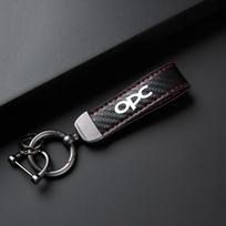 For Opel OPC LINE Logo Astra Insignia Zafira Grandland Mokka Movano Car Carbon Fiber Leather Car KeyChain Custom Key Rings Gift Ms3 raudona
