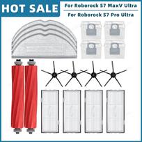 Suderinamas su Roborock S7 Max Ultra / S7 MaxV Ultra / S7 Pro Ultra priedais Atsarginės dalys Pagrindinis šoninis šepetėlis Filtras Mopas Dulkių maišelis gray