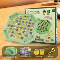 Animal Fruit Flip Chess Board Game Logical Thinking Cognitive Animal Memory Matching Chess Parent-child Interactive Game Toys beige