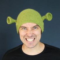 New Creative Handmade Balaclava Hat Funny Shrek Design For Women Men Monster Winter Wool Knitted Cap Unisex Warm Christmas Gifts beige