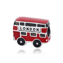 Originalūs 925 svarų sidabro pakabukai Meilė Londono autobusas Sargybinis pakabukas Karoliukai Tinka apyrankėms Karoliukams Moteriški „pasidaryk pats“ papuošalai red