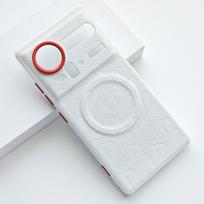 For ZTE Nubia Z80 Z70 Ultra & Z70s Ultra Case Shockproof Matte Magnetic Soft Hybrid TPU+Nylon+Metal Back Anti-Fingerprint Cover Artificial leather&ZTE nubia Z70S Ultra white