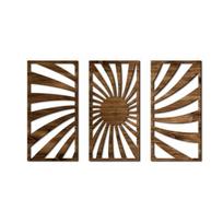 3 vnt. Boho medžio sienos meno dekoras Minimalistiniai augalai Geometrinis tuščiaviduris kabantis ornamentas Abstrakčios sienos skulptūros namų svetainei, miegamajam, virtuvei L brown