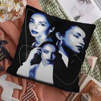 Band S-Sade Adu Singer Classic Vintage Pillow Anime Pillow Sofa Bed Head Pillow Cover Cushion Cover 45X45 Cm Fashion Peach skin 18*18(CM)-1Pcs gray