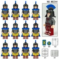 Jinzhi 36 Red Robe Roman Legion M8241 Assembled Building Block Toy Round Shield gift blue
