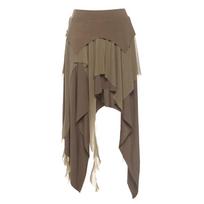 QSK European and American summer new Spice Girl style split irregular temperament high waist slim versatile skirt M gray