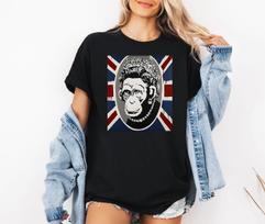 Banksy Monkey Queen Graffiti Street Art Gift Unisex Men Women Shirt 4368PC M gray