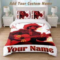 Bedding Set 1 Duvet Cover 2 Pillowcases Bruno Mars Print Soft Bed Linen Bedroom Decor 140cmx210cm white
