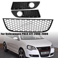 for vw polo 9n3 Car Fog Light Vent Grill Cover for VW POLO-GTI 2005 2006 2007 2008 2009 MK4 Front Bumper Lower Grille accessorie 3pcs