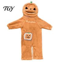 Loose Fit Sleepwear Halloween Pumpkin Onesie Pajamas for Kids, Plush Hooded Warm Sleepwear, Cosplay Costume One Piece Holiday Party XL orange