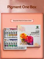 Maries Gouache Paint Set 24 Colors 5ml Tubes Non-Toxic Watercolor Paint For Canvas and Paper Paintings Artist Beginners Students brown