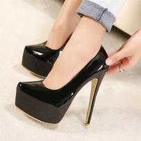 Moteriški 15 cm aukštakulniai 5 cm platformos naktinio klubo aukštakulniai moteriški vestuviniai stiletto aukštakulniai didesnio dydžio masyvūs persikiniai batai 38 juoda