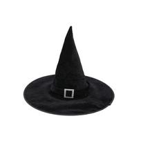 Cool Velvet Halloween Witch Wizard Hat Bending Angle Gilding Halloween Hat Costume Props Satin Ribbon Devil Cap Adults black
