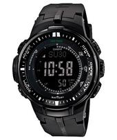 Casio Vyriškas Dervos 100M Atsparus Vandeniui Analoginis Žadintuvo Kvarcinis Laikrodis PRW-3000-1A juoda