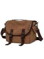 American Retro Distressed Canvas Flap Buckle Camera Crossbody Bag for Men ruda