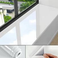 Wood Pattern Wall Stickers Plain Gloss Paste Self-adhesive Wallpaper  Furniture Renovation 30 cm white
