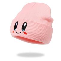 Anime animacinis filmas Mielas veidas Akys Kawaii Kirby Hat Cosplay Išlaikykite šilumą megztos kepuraitės rožinė