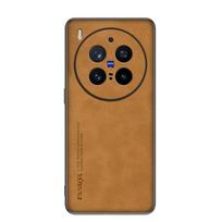 Matiniu PU odos dėklas VIVO X300 Pro / X300 telefonui, matinio kieto plastiko pilnos apsaugos telefono dangtelis for VIVO X300 ruda