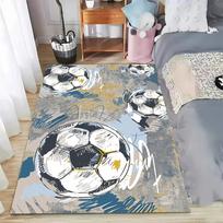 3D futbolo kamuolio tematikos kilimas Svetainės grindų kilimėlis Vaikų žaidimų zonos kilimas Paauglių kambario dekoravimo kilimėlis Vidaus įėjimo durų kilimėlis 80X120CM