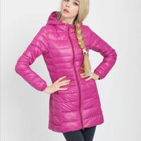Ultra Light White Duck Down Jacket Women Winter Warm Long Coat with Bag Ladies Jacket L rožinė raudona spalva