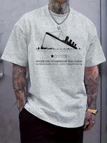 Titanic Funny Tshirt Funny 1-Star Review Graphic Tshirt -... XXXL white