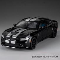 1:32 Scale Hellcat Charger Sports Car Model Toy Shock Absorption Music Light Supercar Models Alloy Diecast Toys Collectible Item black