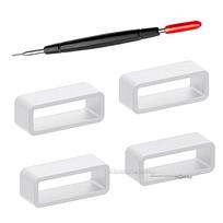 4 vnt. Guminis silikoninis laikrodžio dirželio laikiklis 16mm 18mm 20mm 22mm 24mm 26mm Laikrodžio dirželio saugos žiedas Apyrankės žiedai 26mm white