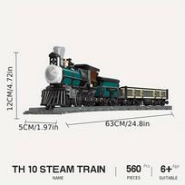 Creative Steam Train Railway Series Building Blocks Model Children's Diy City Building Block Toys For Perfect Christmas Gift black