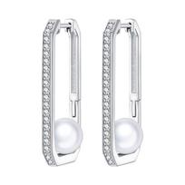 Sterling Silver 925 Stone-Inlaid Ear Cuff: Trendy, High-End Luxury Women's Earrings. Copper white