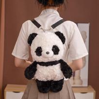 TreasuringU Cartoon Panda Plush Backpacks Cute Animals Soft Shoulder Bag Elephant Pink Pig Stuffed Toys Birthday Gifts white