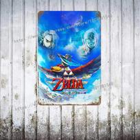 Zelda Story of The Hero Time Decor Poster Vintage Tin Metal Sign Decorative Plaque for Pub Bar Man Cave Club Wall Decoration 30x40cm(11.8x15.7inch) blue