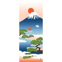Hamamonyo Picture Tenugui hand Mount Fuji and Pine Trees Blue (Japanese towel) - - mėlyna