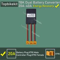 24V/36V/48V/60V/72V 20A/30/40A Elektrinio dviračio dvigubos baterijos iškrovimo keitiklis jungiklis Baterijos lygiagretusis modulis Palaiko energijos regeneraciją Max 20A XT90 black
