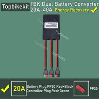 24V/36V/48V/60V/72V 20A/30/40A Elektrinio dviračio dvigubos baterijos iškrovimo keitiklis jungiklis Baterijos lygiagretusis modulis Palaiko energijos regeneraciją Max 20A PP30 black