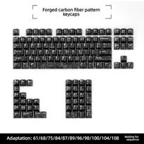 Xiaomi Black Carbon Fiber Texture Keycaps Transparent RGB Side Printed Cherry profile PC keycap set for MX Cherry Mechanical Keyboard