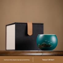 Premium Porcelain Dragon Egg Tasting Cup: Custom Logo Gift Box & Event Souvenir brown