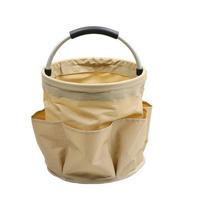 17L Large Storage Organiser Bag Folding Basket Picnic Tote Outdoor Cleaning Caddy with Handle Tool Bag Home Bathroom Storage Bag chaki