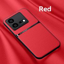 VIVO iQOO 8 Pro dėklas su metaline plokštele, telefono dėklas iQOO Neo 8 Pro Neo8, magnetinis automobilio laikiklis, odinis smūgiams atsparus galinis dangtelis For IQOO Neo 8 Pro raudona