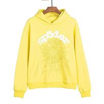 Sp5der Hoody per sieną Amerikietiškas aukštos kokybės voratinklio putplasčio raidžių hoody laisvas unisex komplektas S beige