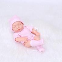 Mini 19 cm mieganti silikoninė lėlė viso kūno silikoninė vonios lėlė, gyva lėlė. 19cm white