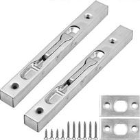 2-Pack of Door Flush Bolt Latch Slide Locks (1 Pairs), Concealed Lever Action Security Bolts, Brushed Stainless Steel Slide Latches - 8  (22cm) Length Pack of 2
