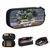 Classic Monster Jam Truck Pattern Pencil Cases Large Capacity Pen Bags Pen Box Pencil Pouch For Boy Girl Students School Office 21x10.5x5cm gray