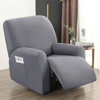 4 Pieces Waterproof Recliner Living Sofa Case For Living Space Flexible Reclining Chair Case Protection Lazy Boy Relax Armchair Case šviesiai pilka spalva