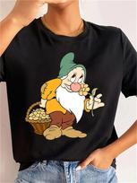 Disney Snow White And The Seven Dwarfs Cute T-shirt Men Women Unisex 13 XL brown