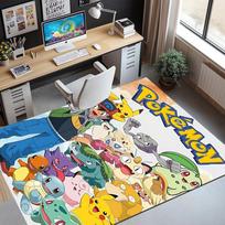Pokemon Pattern Rug, Indoor/Outdoor Mat, for Picnic, Gameroom, Bedroom, Office, Living Room, Home Decor Carpet, Birthday Gift 80cmx120cm black