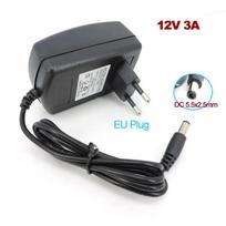 EU Plug AC 110v 220V to DC Power Supply Adapter 12V 1A 2A 3A Transformer 1000ma 2000ma 3000ma travel Charger European 5.5x2.5mm 12V 3A gray