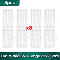 Fit for Midea S5 Plus, Conga 2299 Ultra Home X-Treme Genesis Vacuum Accessories Dust Bag Hepa Filter Roller Side Brush Mop gray