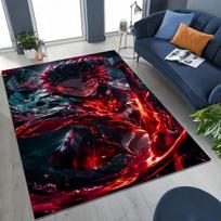 Anime Demon S-Slayer Kamado Nezuko Tanjirou Animacinis kilimas miegamajam svetainei sofai namų durų kilimėlis dekoras, vaikams neslystantis grindų kilimėlis 70x100cm( 27x39in )